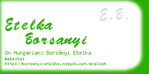 etelka borsanyi business card