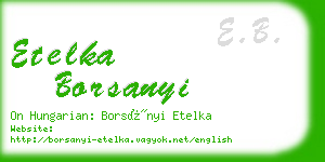 etelka borsanyi business card